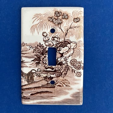 English Porcelain Switch Plate, C1940 