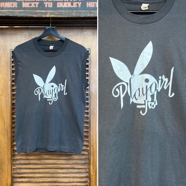 Vintage 1980’s Playgirl Bunny Playboy Tank Top Muscle Tee Shirt, 80’s New Wave, Vintage T Shirt, Vintage Clothing 