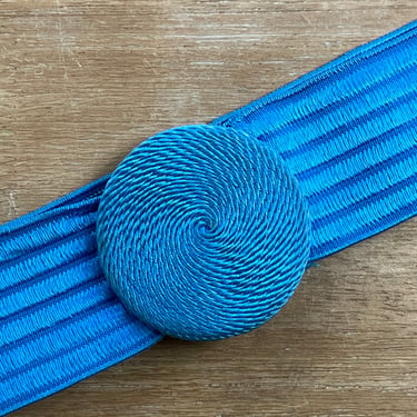 turquoise stretch belt 1980s elastic swirl circle medium 