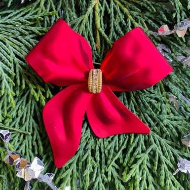 Big Red Bow Christmas Brooch Holiday Party 
