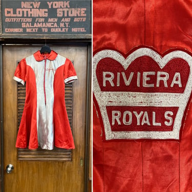 Vintage 1950’s Two Tone Satin Roller Rink Derby Bowling Rockabilly Dress, 2 Tone, Roller Derby, Chainstitch, Satin Dress, Bowling, Virginia 