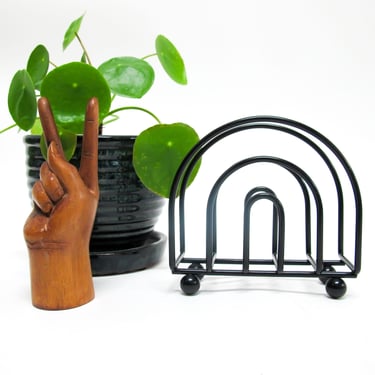 NEW - Black Rainbow Dome Shaped Metal Organizer Holder with Nubby Legs 