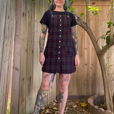 Vintage 1990’s Plaid Jumper Dress 