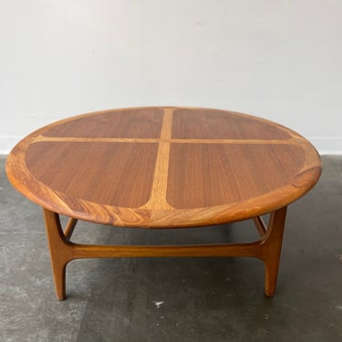 Vintage Danish walnut round coffee table 