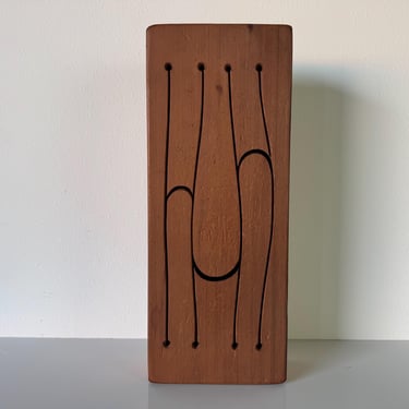 1970s Mid-Century Handmade – Sculptural Percussion Instrument  Wooden Tongue Drum 