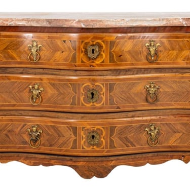 Louis XV Kingwood and Inlaid Serpentine Commode