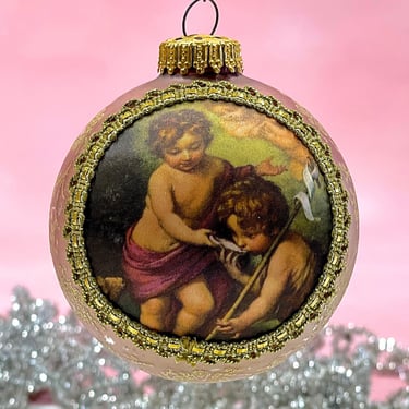 VINTAGE: 1990 - West German Silk Printed Ornament - Christmas - Holidays 