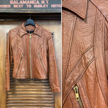 Vintage 1960’s “Mango Road” East West Brand Leather Jacket, 60’s Leather Jacket, 60’s Hippie Rocker, 60’s Fitted Jacket, Vintage Clothing 
