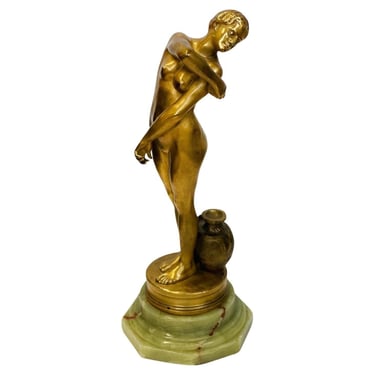 &quot;Bathsheba at her Bath&quot; Bronze Sculpture on Onyx Base by Jean-Léon Gérôme