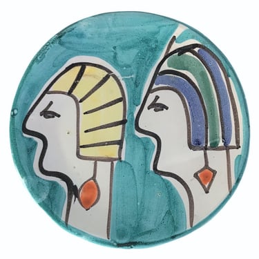 Egyptian Motif Mid Century Italian Modern Ceramic Decorative Plate