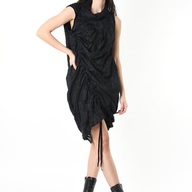 Textured Wool Transformable High Neck Dress