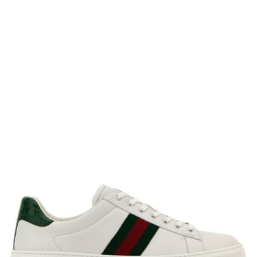 Gucci Women White Leather Ace Sneakers