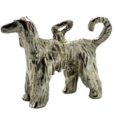 Afghan Hound Dog Sterling Silver Charm 