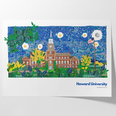 Howard University Print, Washington DC Venues, College Friend Gift 