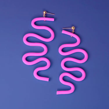 Small Tube Squiggles | Dangly Earrings