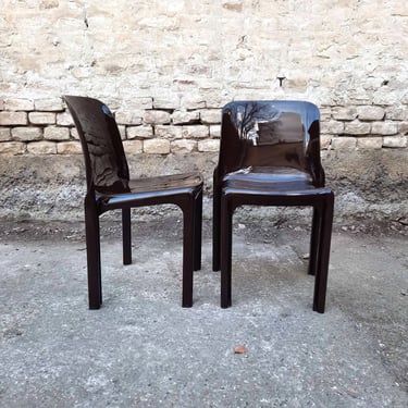 Set of 2 Selene Chairs Vico Magistretti for Artemide, Dining Chairs 