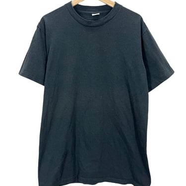 Vintage Blank Black Soft 50/50 Single Stitch T-Shirt Fits Medium