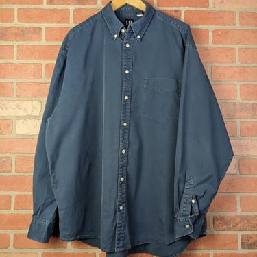 Vintage 2002 Y2k Gap ORIGINAL Single Pocket Button Down Work Shirt - 2 Extra Large 