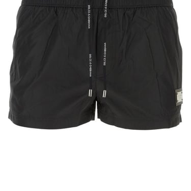 Dolce &amp; Gabbana Man Black Polyester Swimming Shorts