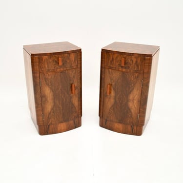 Pair of Art Deco Walnut Bedside Cabinets