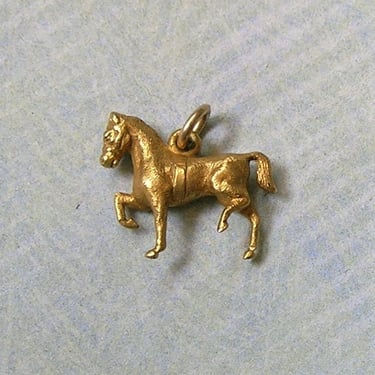 Vintage 14K Gold Horse Charm, Old Gold Horse Charm, 14k Gold Horse Pendant, Old Horse Jewelry (#4183) 