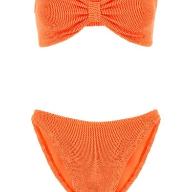HUNZA G Orange Stretch Nylon Jean Bikini