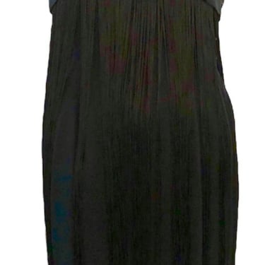 Syano 60s Black Cocktail Dress with Long Fringe Skirt