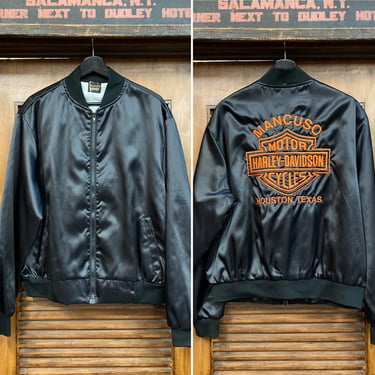 1980’s Harley Davidson Motorcycle Dealership Jacket, 80’s Jacket, 80’s Bomber, 80’s Biker Jacket, Vintage Clothing 