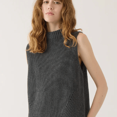 Delaney Cotton Vest in Black