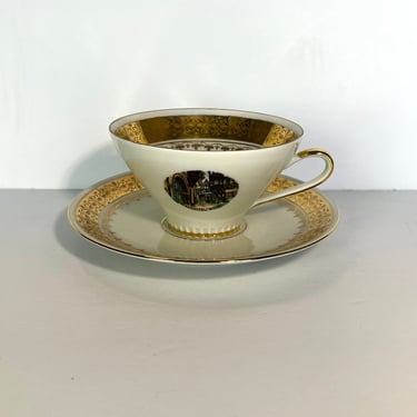 Bavarian Porcelain Teacup and Saucer, Vintage Tea Cup and Saucer, Made in Germany, Collectors Plate and Tea Cup, Germany Tea Cup and Saucer 