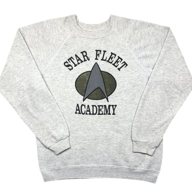 Vintage 80s Star Trek: Star Fleet Academy Movie/TV Promo Graphic Raglan Crewneck Sweatshirt Pullover Size Medium/Large 