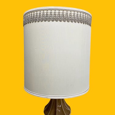 Vintage Barrel Lampshade Retro 1960s Mid Century Modern + Round/Cylinder Shape + White Fabric + Silver Trim + Mood Lighting + MCM Home Decor 