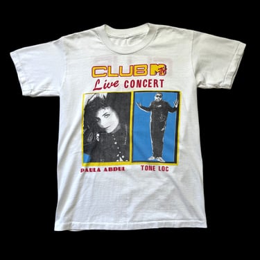 RARE Vintage 1980s Club MTV Concert T-Shirt ~ S to M ~ Paula Abdul / Tone Loc / Milli Vanilli ~ Soft / Faded ~ Concert / Music ~ 80s 