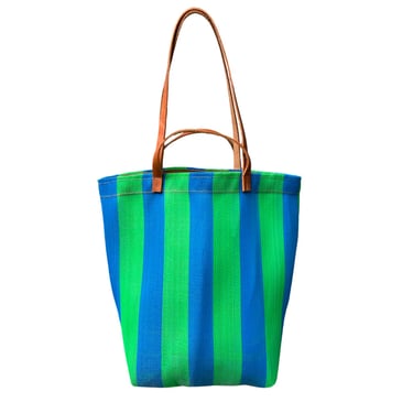 Small Market Bag | Green and Blue