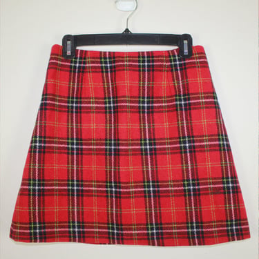 Vintage 1990s Plaid Mini Skirt, Size Small 