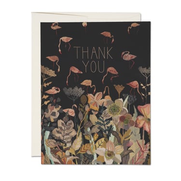 Flamingo Floral Thank You Card