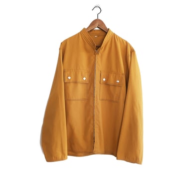 vintage racing jacket / mustard jacket / 1960s mustard yellow racing Harrington cafe zip up jacket XL 