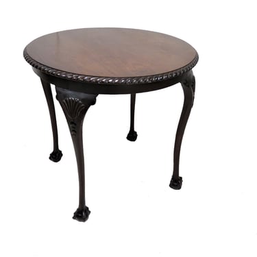 Antique Side Table | Vintage English Victorian Window Table With Ball and Claw Feet 