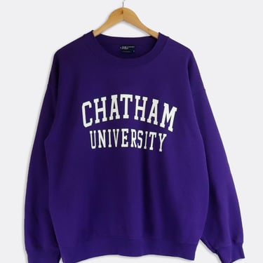 Vintage Chatham University Spell Out Sweatshirt Sz L
