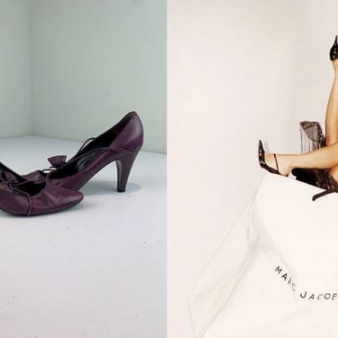 What's In the Bag? - Vintage 2000s Marc Jacobs Violet Purple Plum Leather Shoes Heels - 40 