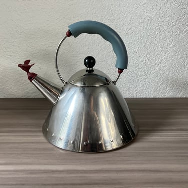 Vintage Alessi tea kettle 9093, Michael Graves design 