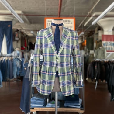 Size 38 Vintage Brooks Brothers Madras Sport Coat 2291 
