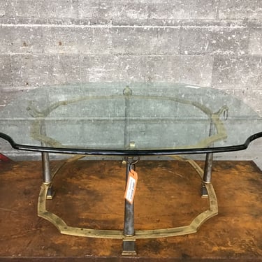 Italian Brass, Steel & Glass Coffee Table (Seattle)