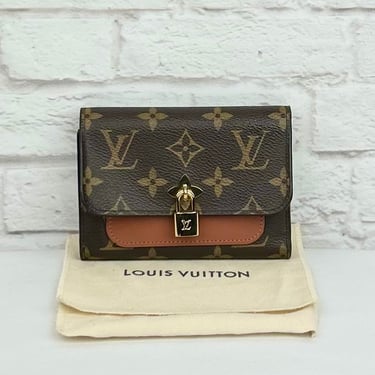 Louis Vuitton  Monogram Flower Lock Compact Wallet, Brown
