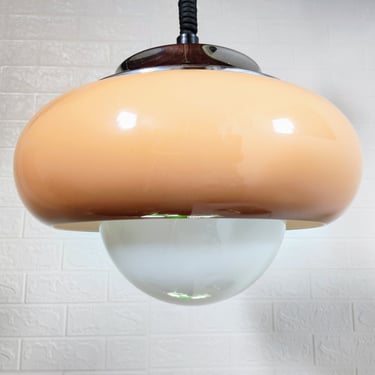 Vintage Guzzini Jadran Pendant Lamp / Space Age Ceiling Lamp / 70's/ Meblo Guzzini / Brown Ceiling Light/ Hanging Light/ Mid Century Lamp 