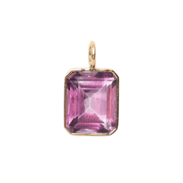 Singular Rectangle Charm - Pink Topaz — Charm + Chain Trunk Show