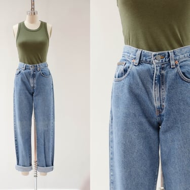 high waisted pants | 80s 90s vintage Calvin Klein straight leg relaxed fit baggy boyfriend mom jeans 30x30 