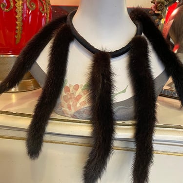 vintage 1950s mink tail necklace real fur avant garde jewelry maisel rockabilly 