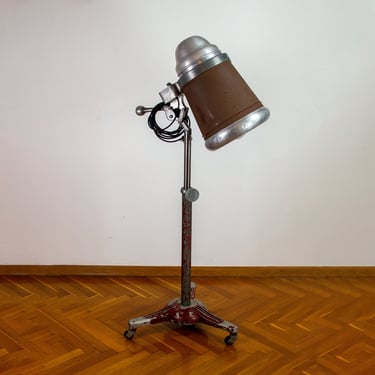 Art Deco Floor Lamp | Antique Industrial Lighting | 30's Standing Light | Mid-century Adjustable Spot Light | Vintage Unique Spotlight 