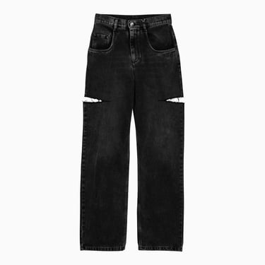 Maison Margiela Black Denim Jeans With Side Rips Women